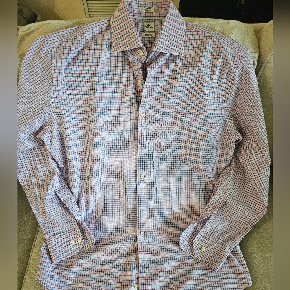 Peter Millar Purple and White Casual Button Down Shirt